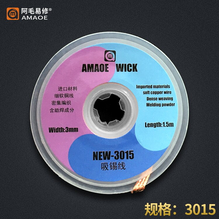 Amaoe wick aflodningstråd dispenser sugetråd til præcision pcb rma tin fjern lodning  -1515 2515 3015 3515