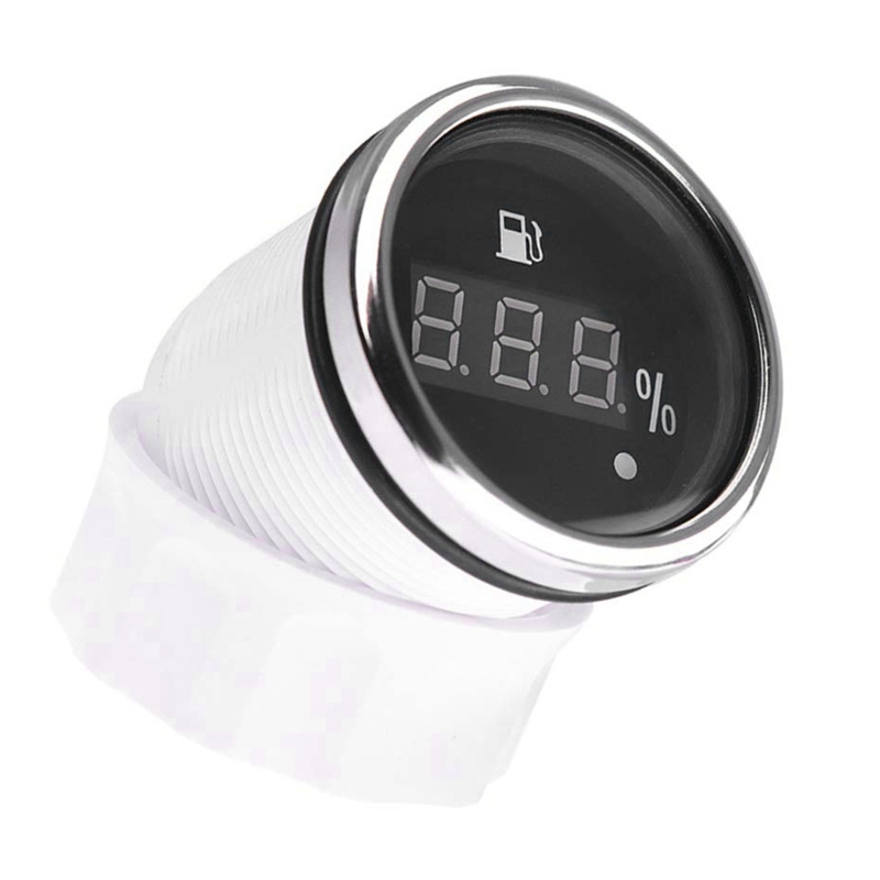 52mm Digital Fuel Level Gauge 0-190Ohm 240-33Ohm Universal Oil Tank Level Indicator Red Backlight with Alarm