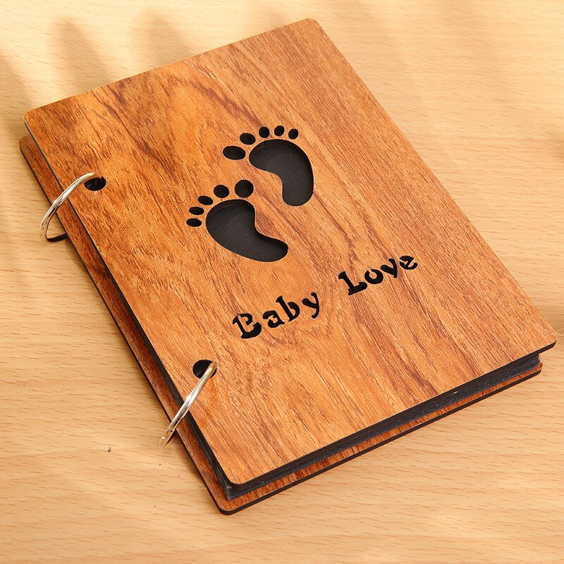Album Photo en bois de 6 pouces, fait à la main, feuille ample, collé, pour bébés amoureux, mariage, DIY bricolage, Photo commémorative,