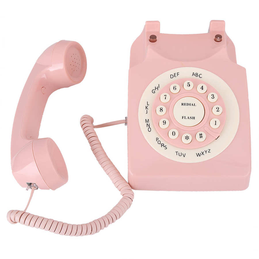 Vintage Telephone High Definition Call Wired Telephone for Home Office Pink European telefono Landline Desk Telephone