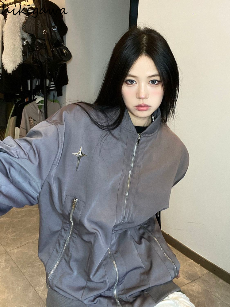 Harajuku Vintage Jackets Women Oversized Outwear Clothes for Teens Streetwear Fashipn Korean Coat Y2k Tops Ropa Mujer 7k453