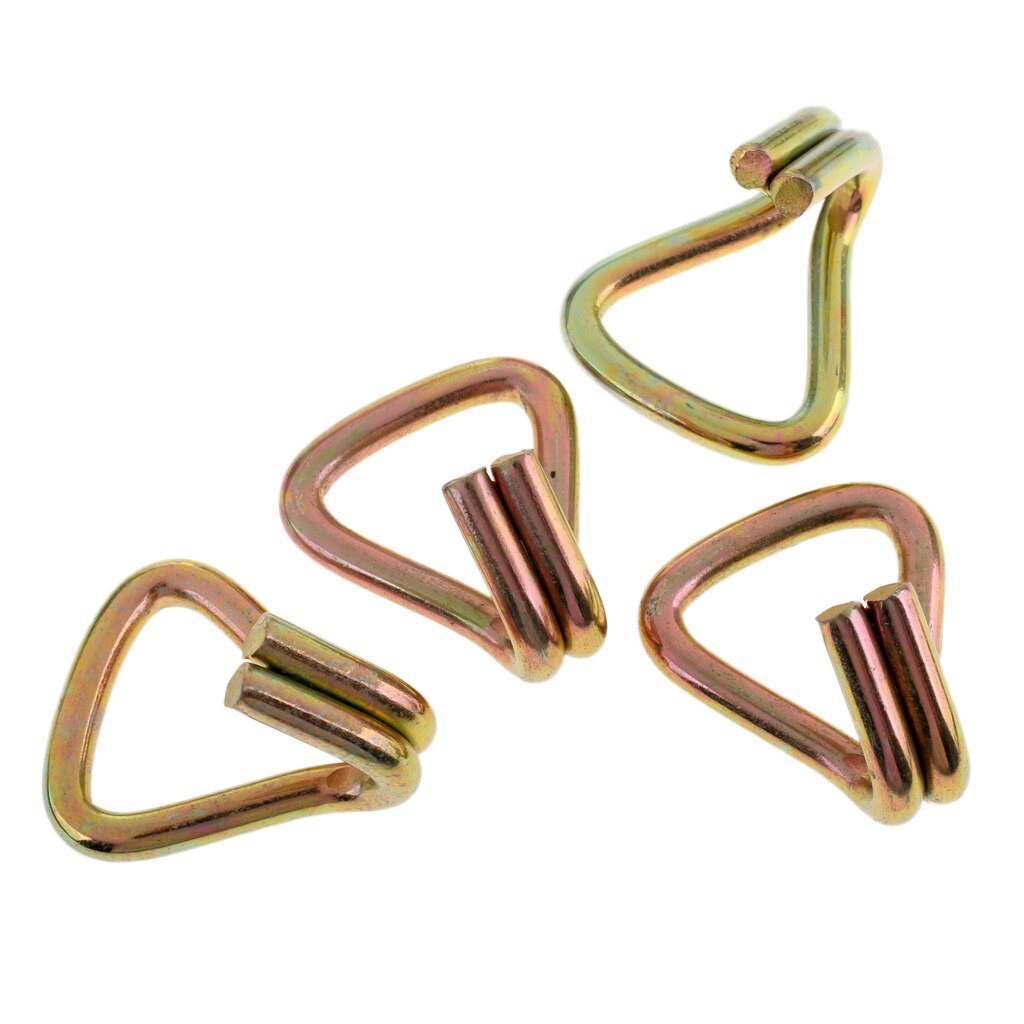 4 Pieces 25mm Claw Hooks for Webbing & Ratchet Straps, Yellow Passivated, 850kg Max Garra ganchos claw hamecons