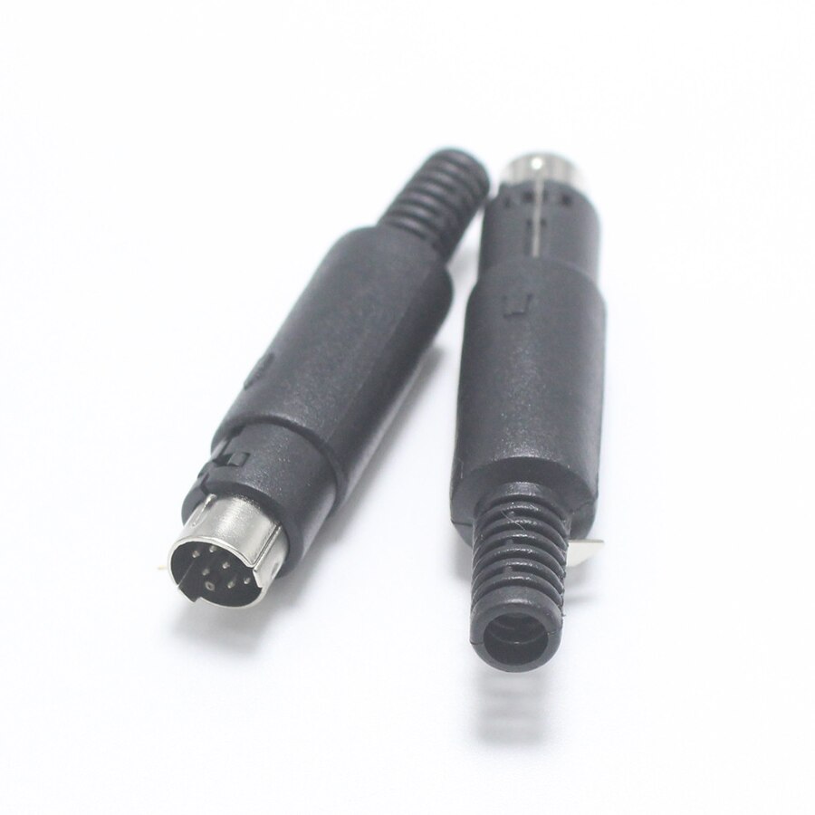 EClyxun 1Pcs Mini 3 4 5 6 7 8 Pin Din Male Plug With Plastic Handle Adapter Soldering Cables DIY Connector
