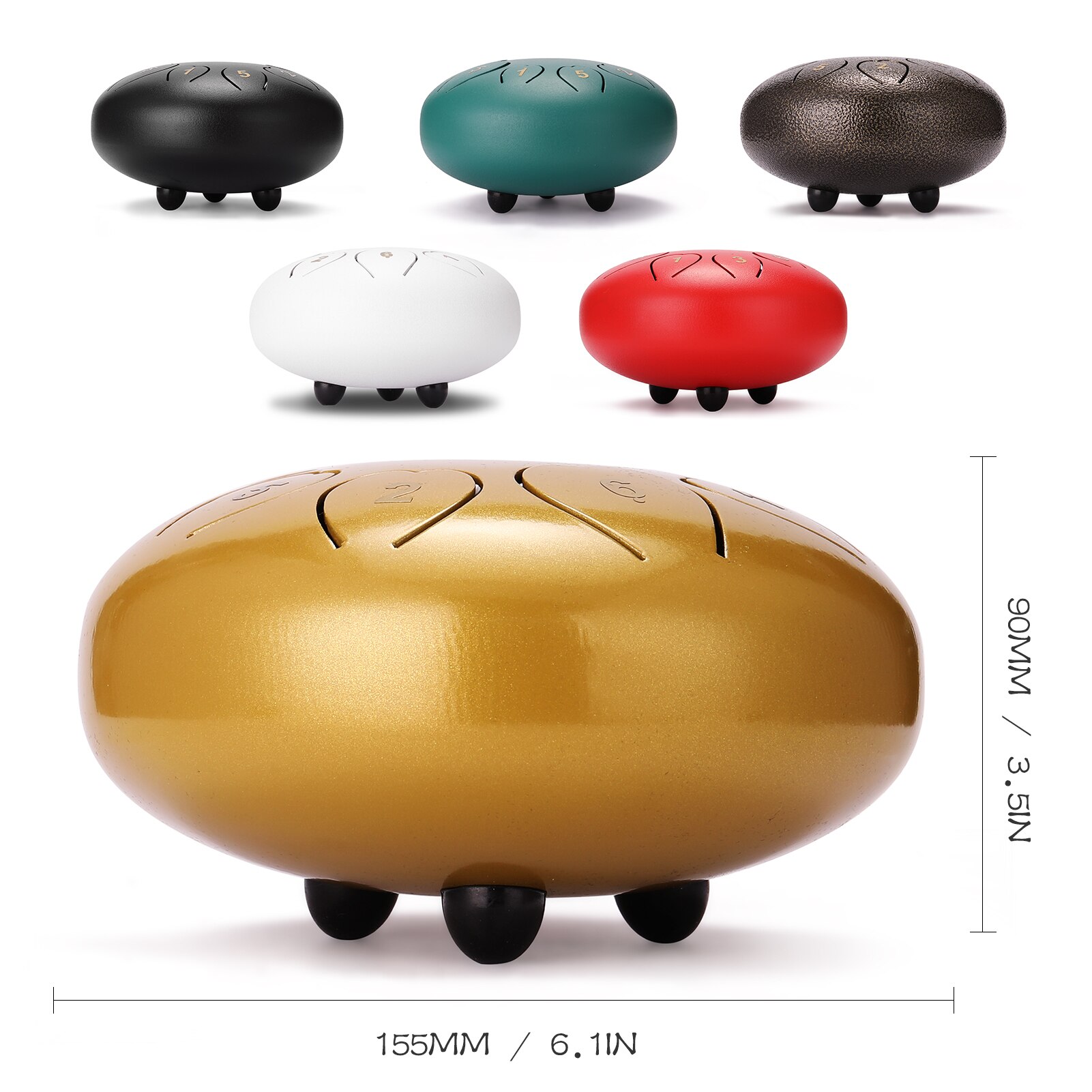 Tambor de lengua de acero de 6 pulgadas y 8 tonos, Mini tambores de mano con baquetas, instrumentos musicales de percusión, recién llegados