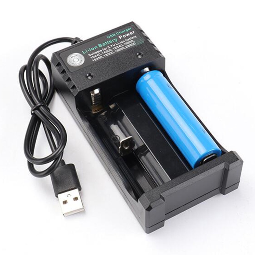 2 3 4 Slots 18650 Battery Charger 3.7V Portable Rechargeable Charger Lithium For 26650 18700 17670 16340 14500 10440 Batteries: Dark Grey