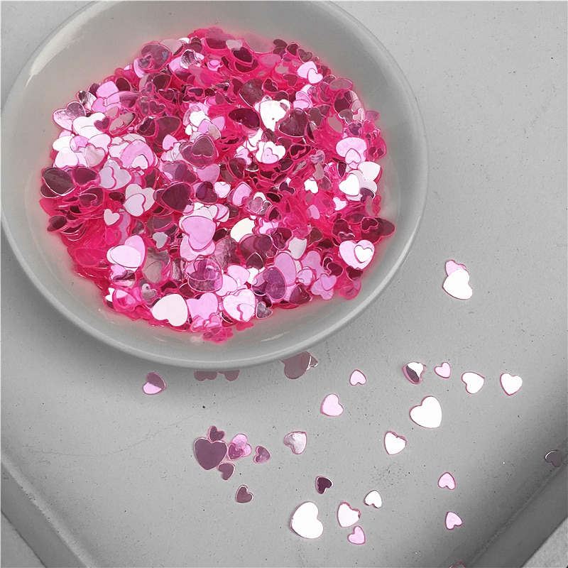 Rose Crystal 3mm 4mm 6mm Multi Size 3000 stks Liefde Hart Vorm Losse Pailletten Pailetten voor Nagels art, bruiloft decoratie confetti