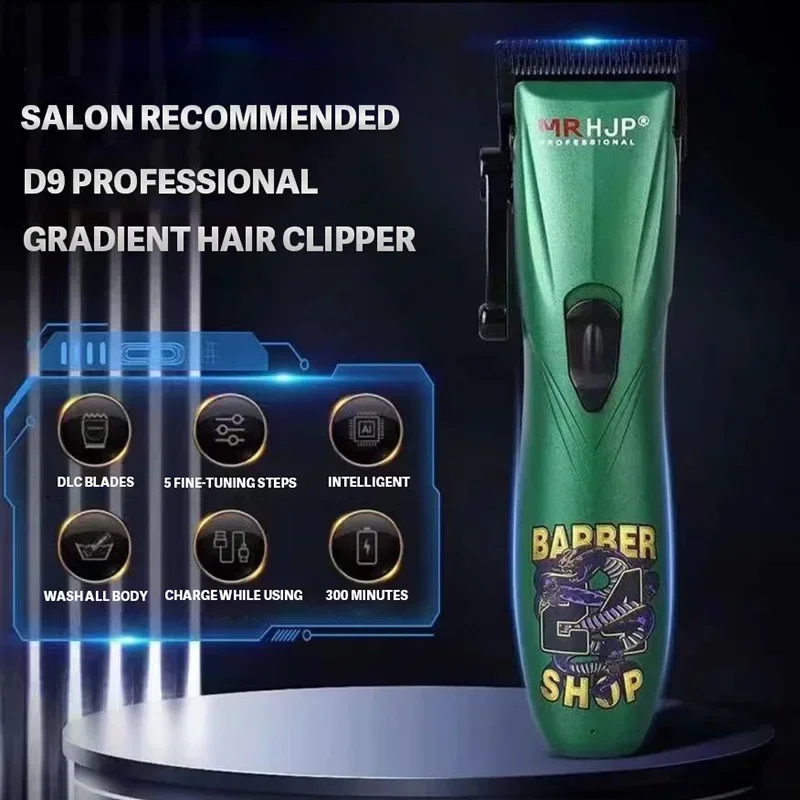 D9- gravur-ölkopf-haarschneider, spezial-friseursalonklinge aus dlc-beschichtetem kohlenstoffstahl, 7000 u/min elektrischer haartrimmer