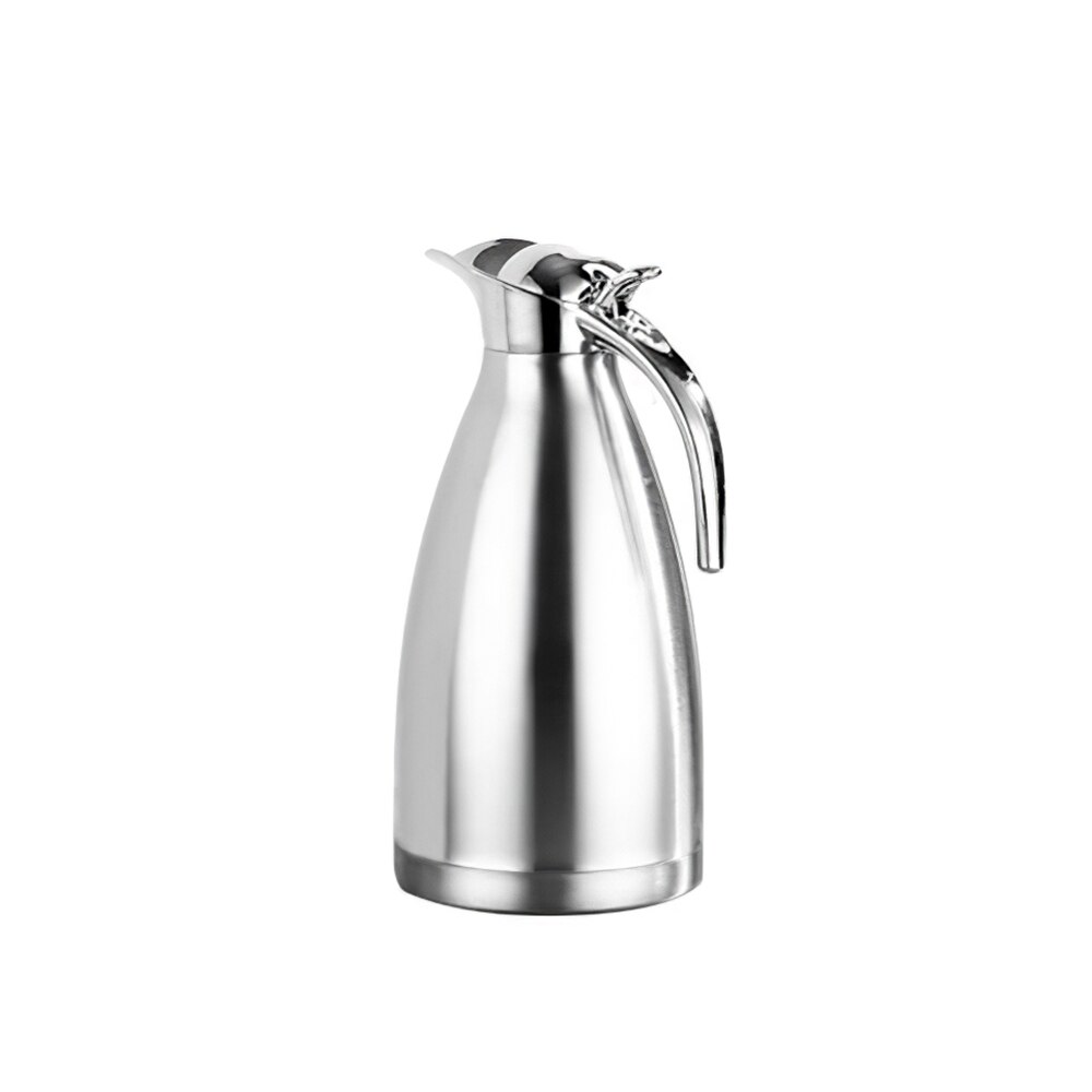 Grote Roestvrijstalen Thermische Fles Koffie Carafe-2L Dubbele Wand Geïsoleerd Thermosflessen Thermoskan Water Pot Reizen Kinderen: silver