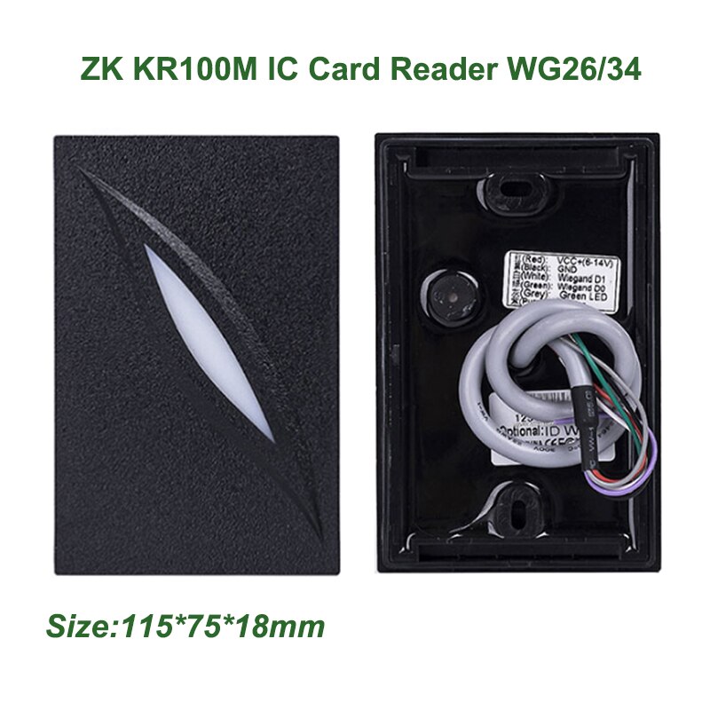 ZK KR200 Wiegand Card Reader 13.56Mhz MF Card Reader WG26/34 Card Reader IP65 Waterproof Card Reader For C3 Access Control Panel