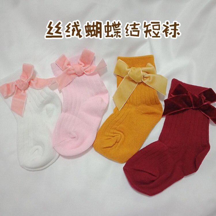 Tjejer tubstrumpor höst vår prinsessa spets rosett barn barn strumpor passar 1-10 år 1 par /2 st