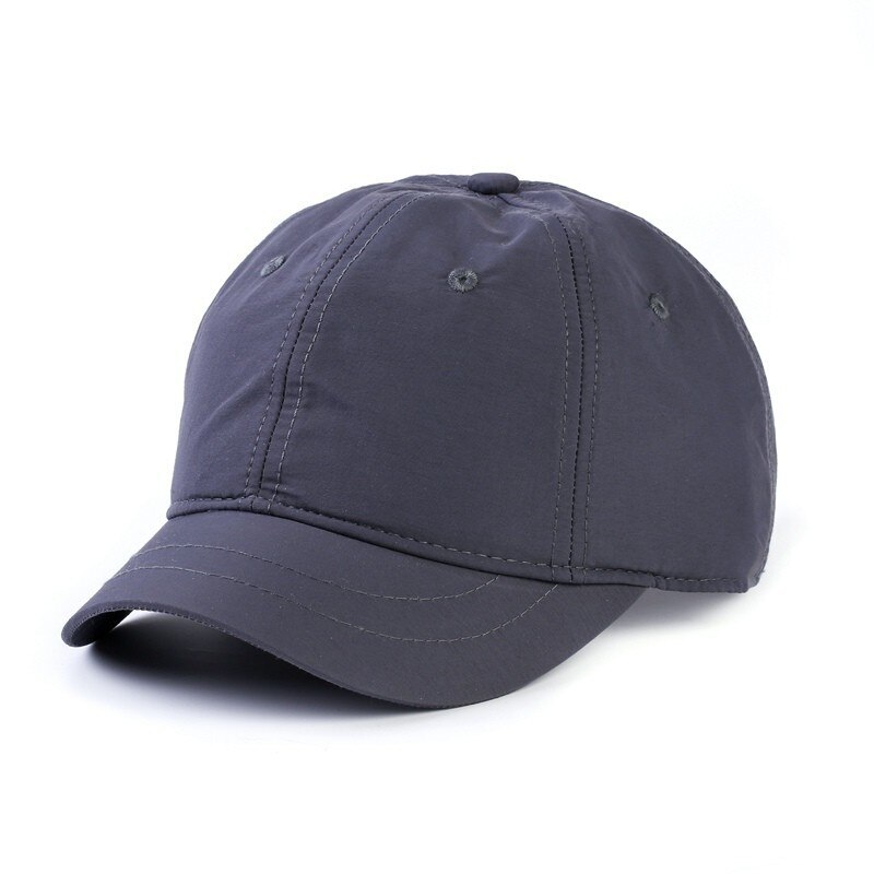 Male Large Size Peak Cap Men Summmer Mesh Truker Hats Big Bone Man Dry Quickly Cool Baseball Caps M 55-60cm L 60-65cm: short peak gray / 55 to 60cm