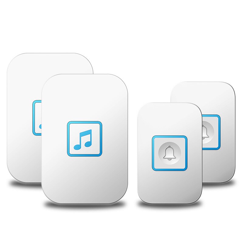 WEMEDA Wireless Doorbell Waterproof Touch Button LED Light Home Smart Cordless Door Ring Bell US EU UK Plug 300M Range 60 Chimes: white 2x2 / US