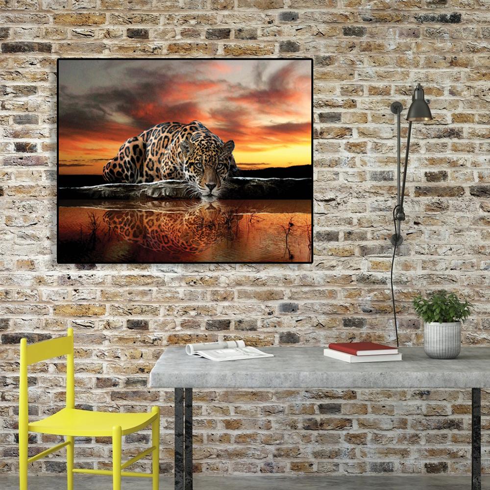 40x50cm Oli peinture par numéros Kit bricolage féroce aigle toile huile Art photo décor à la maison Animal fait main pas de cadre