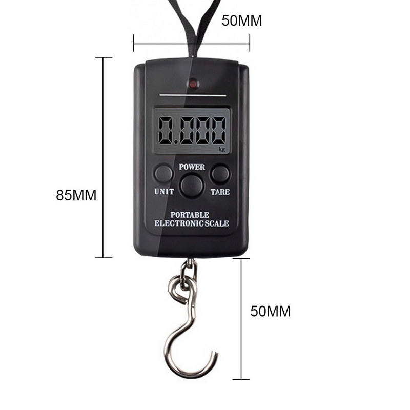 40Kg X 10G Mini Digitale Weegschaal Voor Vissen Bagage Reizen Weging Steelyard Opknoping Elektronische Haak Schaal, keuken Gewicht Tool