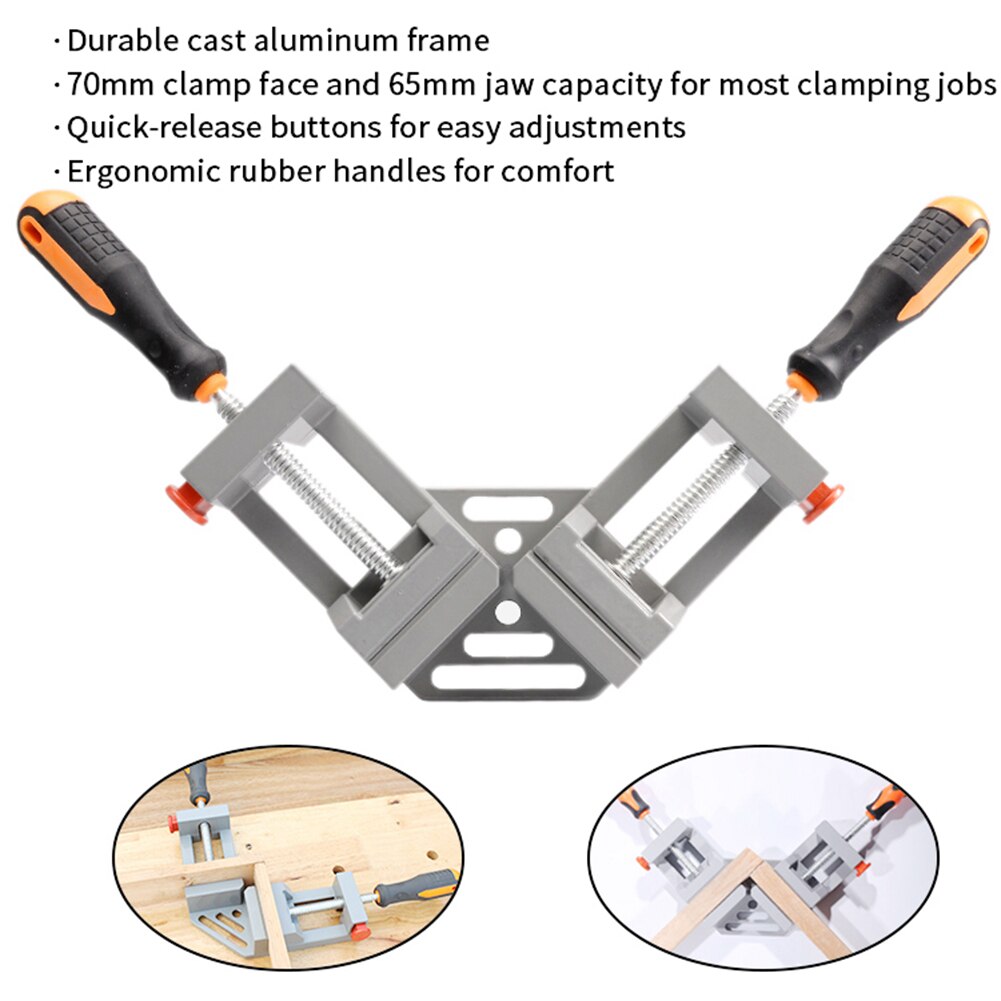 90 Degree Positioning Right Angle Clamp Aluminium Alloy Corner Clamp Woodworking Carpenter Tools Clamping For Door Picture Frame