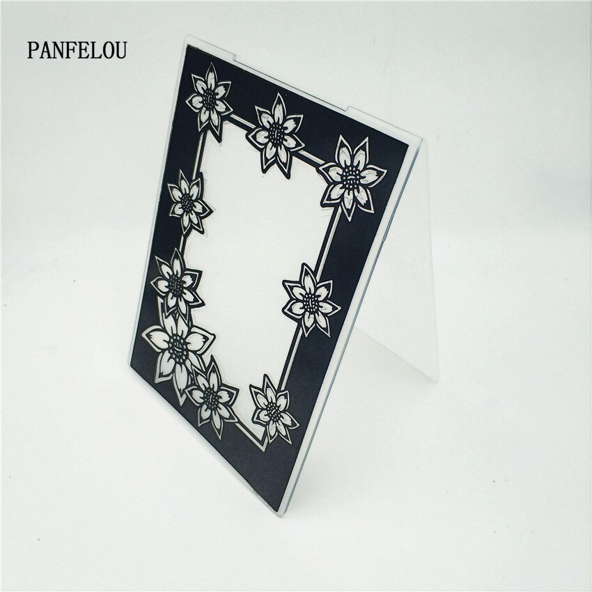 PANFELOU Easter The flower border Embossing folders Plastic For Scrapbooking DIY Template Fondant Cake Photo Album Card Making