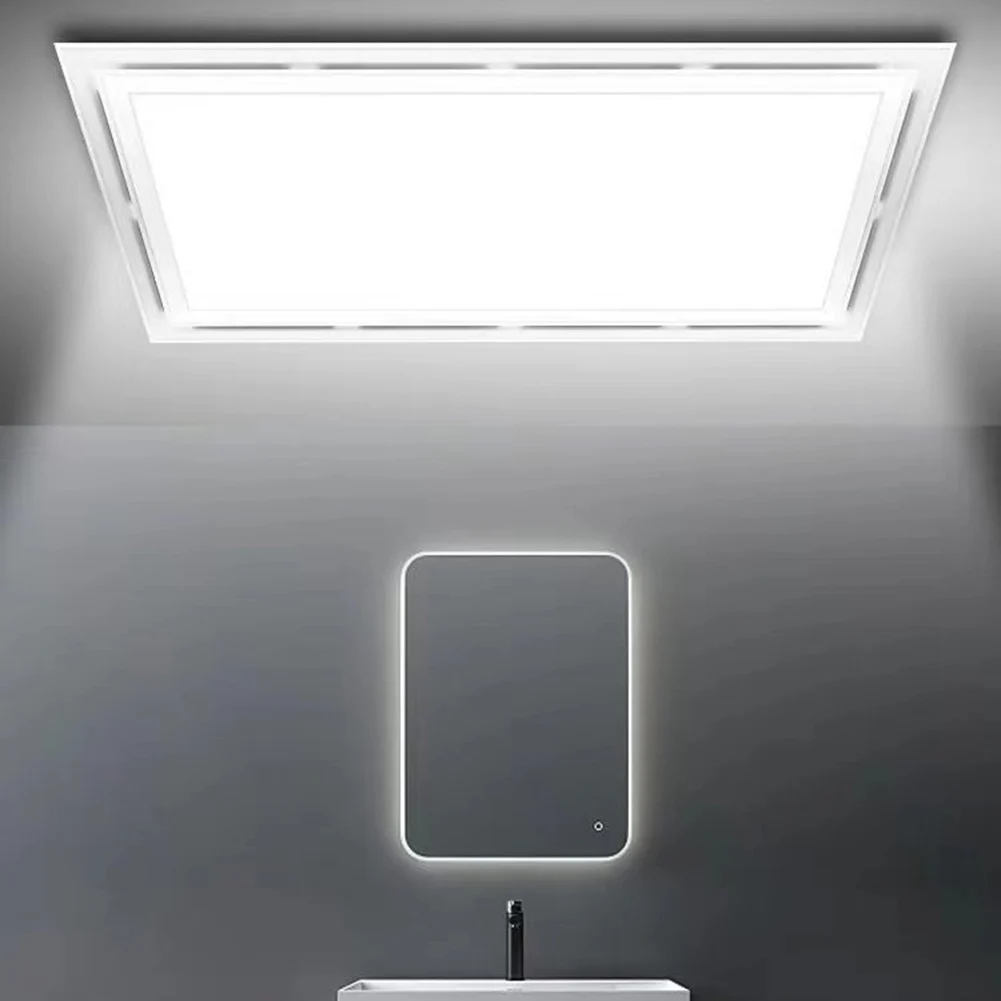 Leistungsstarker integrierter Deckenventilator, Badezimmer-Abluftventilator, ABS-Ventilator mit LED-Leuchten, 30 x 30 cm, Hotelwand, leiser Abluftventilator
