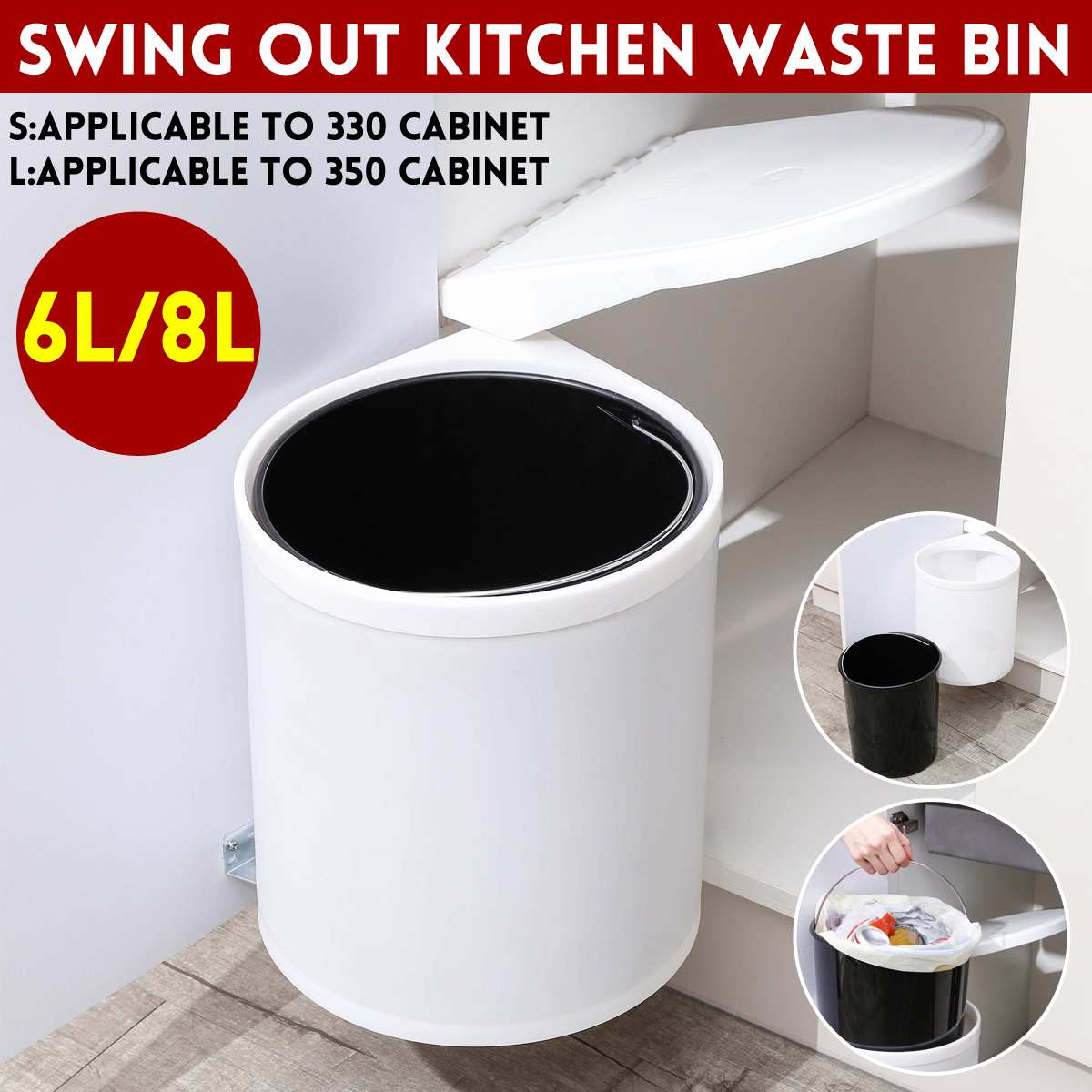 6L/8L Automatic Wall Mounted Kitchen Trash Can Ecofriendly Waste