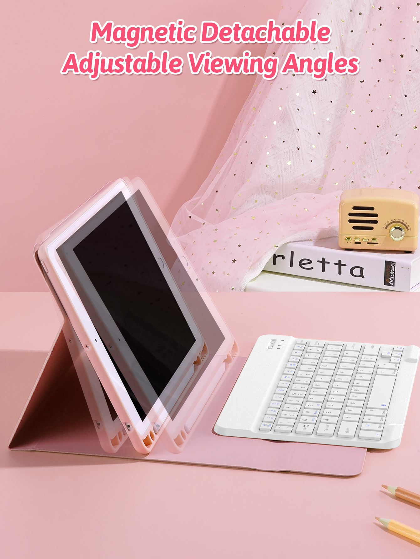 Keyboard Case for iPad 10.2" 9th 8th 7th Generation, with Detachable Keyboard and Pencil Holder, for iPad Air4/5 10.9in Cover