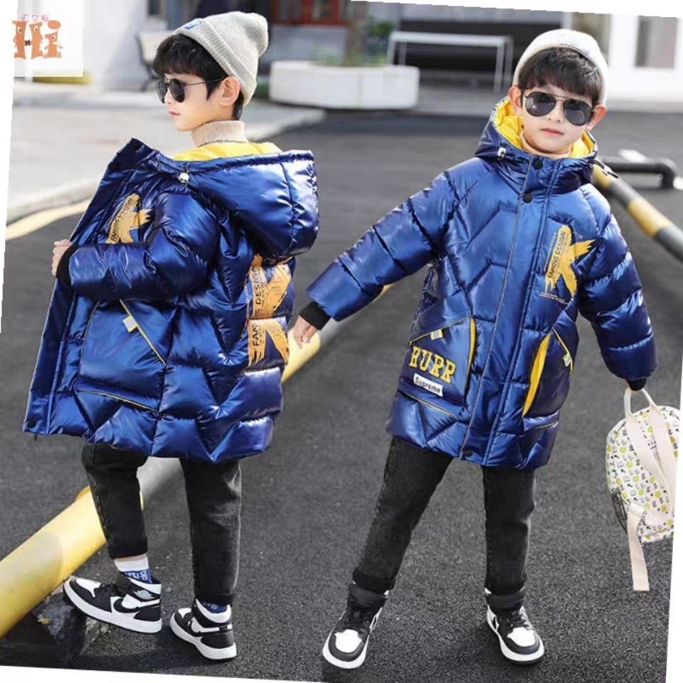 Menino inverno parka acolchoado jaqueta engrossado longo crianças acolchoado casaco com capuz casual adolescente crianças plus cashmere roupas para crianças