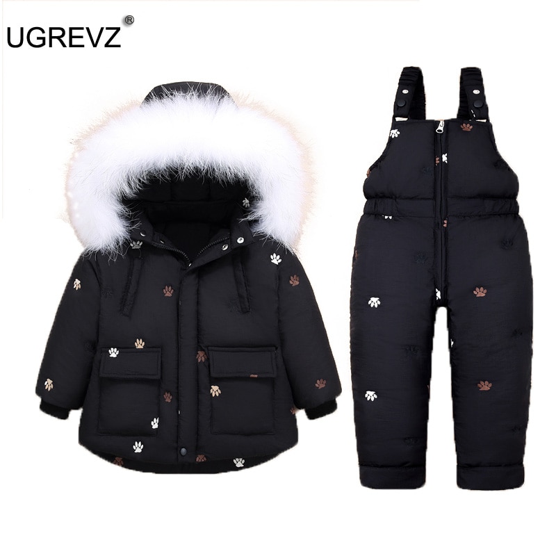 neue Winter freundlicher Kleidung setzt 2Stck Dicke Daunen Jacke Overall Baby Jungen Warme Gesamt freundlicher Mädchen Schneeanzug 12M 2 3 Jahr