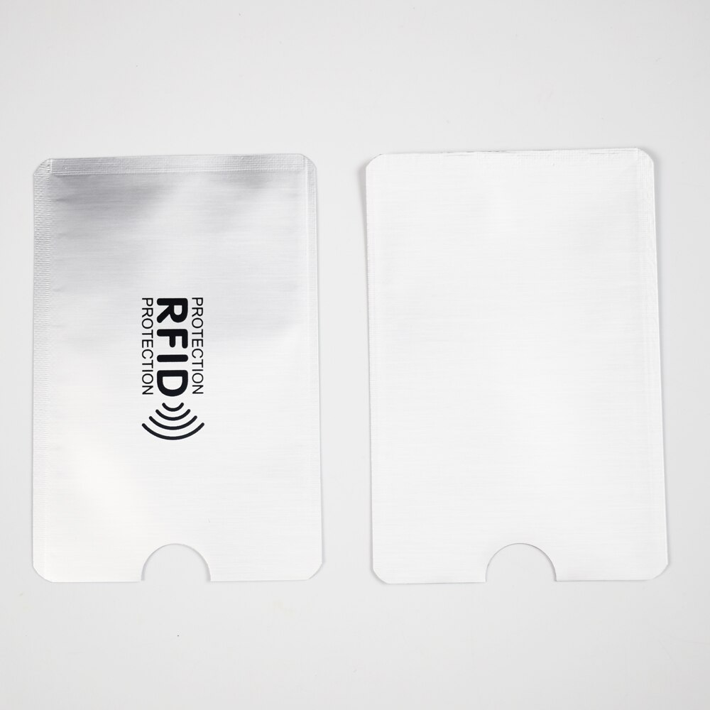 Manchon pour cartes Rfid anti-balayage, 6.3x9.1cm, 1 pièce/lot, blocage des cartes bancaires de Protection, porte-cartes de crédit en Aluminium: Silver