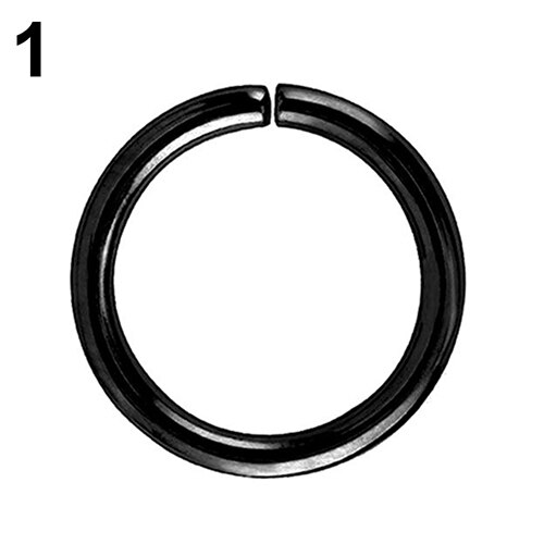 1Pc Rvs Naadloze Segment Ringen Neus Hoops Oor Piercing Tragus Neusringen Oor Cartiliage Tragus Sexy Lichaam Sieraden: Black / 10mm