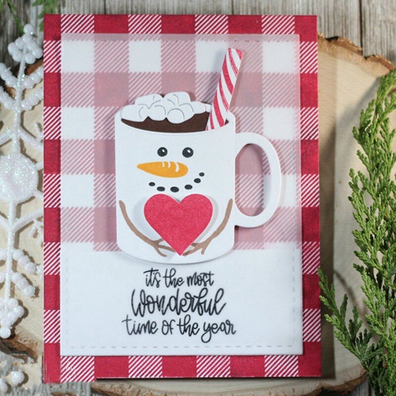 Kjærlighet hjerte kaffe te kopp bryllup album julekort håndverk dies diy preging metall kutte dies sjablonger for scrapbooking