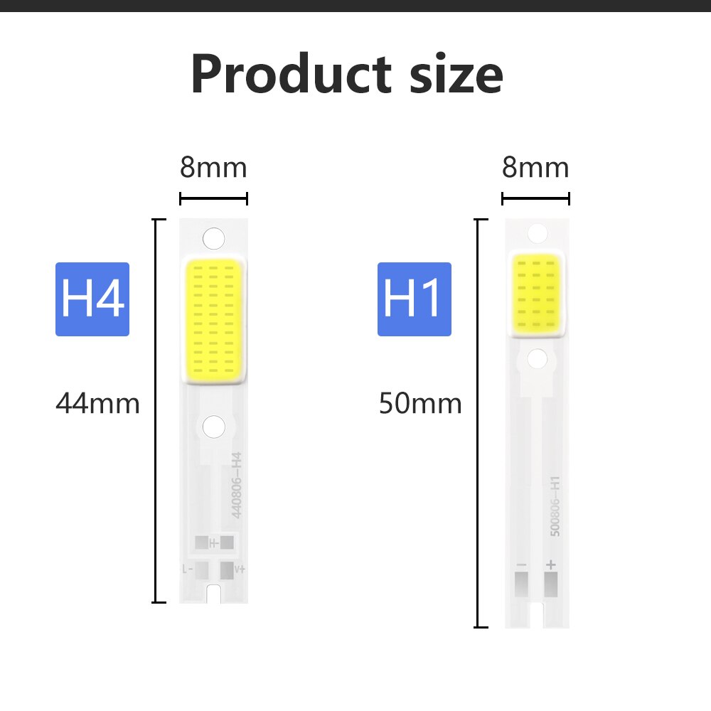 LSlight LED COB Chip 12V Car Headlight Bulbs H1 H3 H4 H7 H11 9004 9005 9006 9007 COB Light Source White for Replace C6