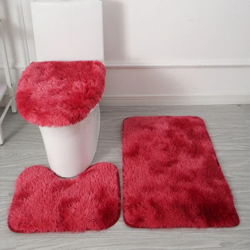 Anti-slip Bathroom Mat Set Luxurious 3-piece Bathroom Rug Set with Non-slip Backing Super Soft Microfiber for Toilet for Modern