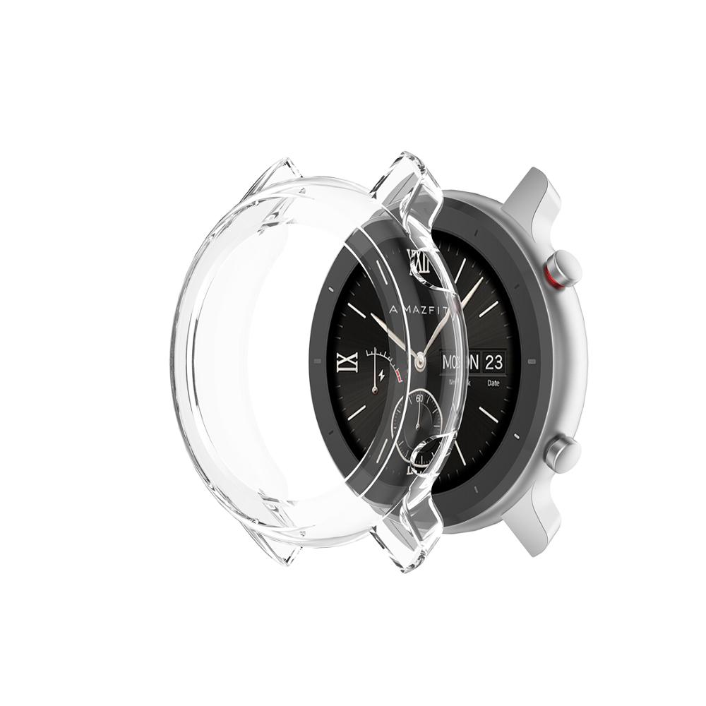 Cubierta de borde exterior de Metal para Xiaomi Amazfit GTR de 47MM, anillo con bisel, caja protectora de velocidad para reloj Amazfit GTR de 42mm: Transparent / For Amzafit GTR 42mm
