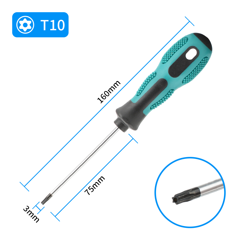 Juegos de destornilladores Torx magnéticos de precisión T5 T6 T7 T8 T9 T10 T15 T20 T25 T27 T30 Torx controlador de seguridad Kit de herramientas manuales de reparación: Verde