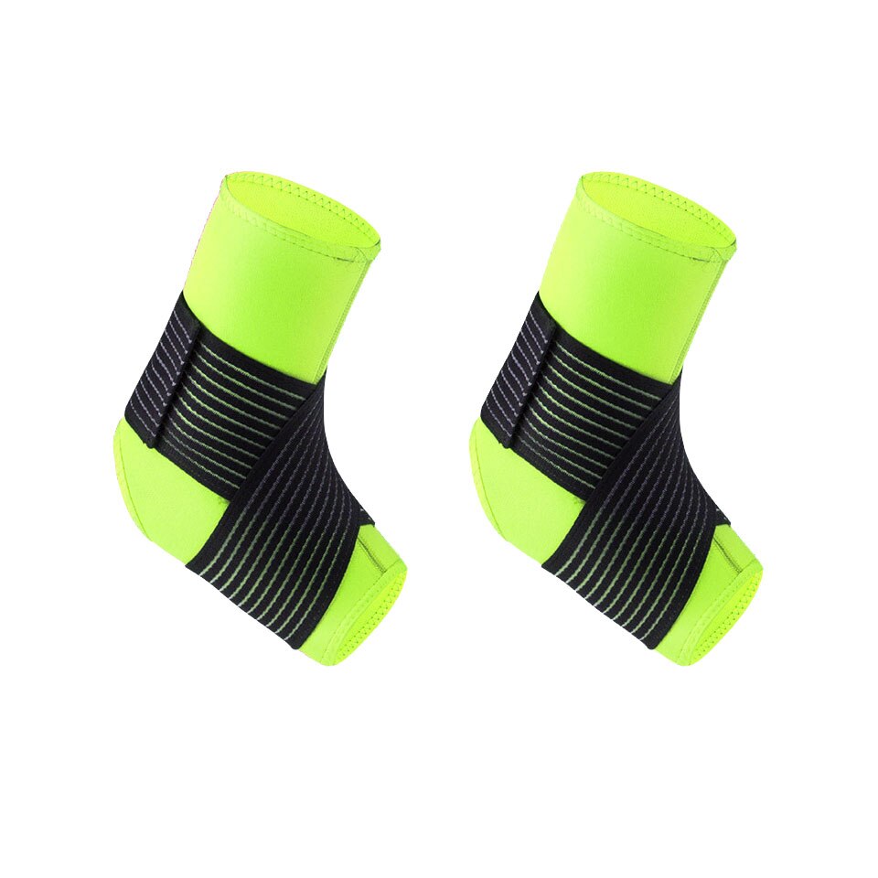 2Pcs Sports Compression Ankle Brace Strap Support 3D Weave Elastic Bandage Foot Protective Gear Gym Fitness: Green / XL