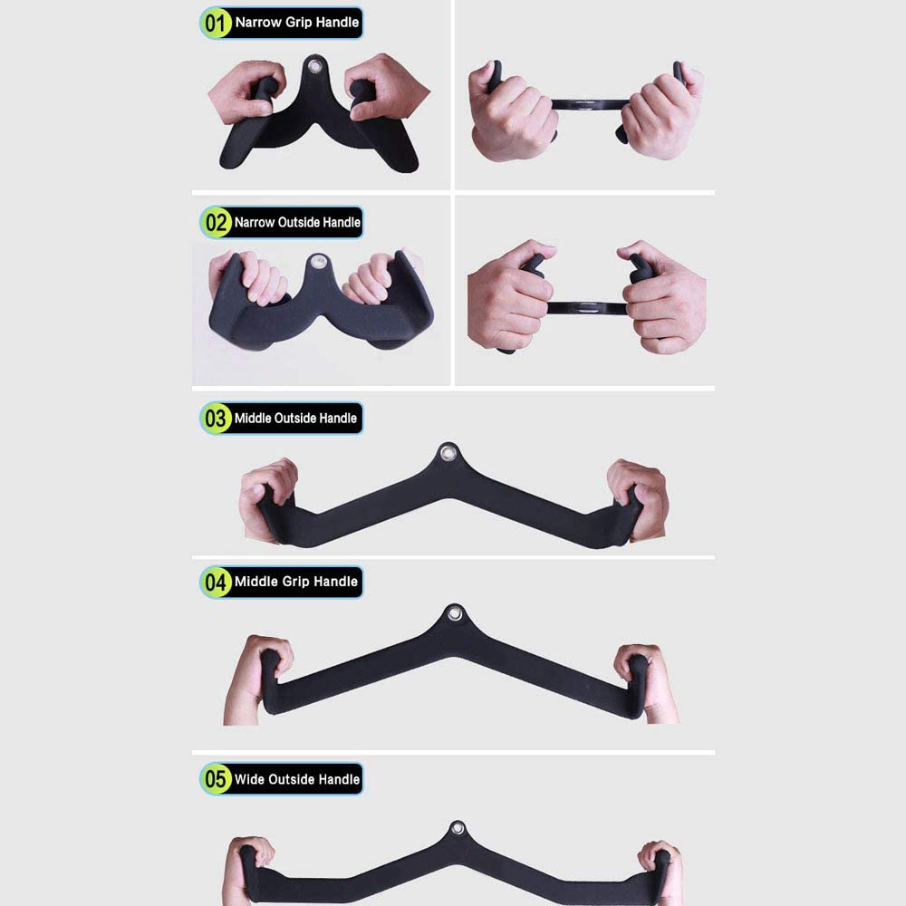 Home Gym Fitness Rudern V-Bar Riemenscheibe Kabel Maschinenaufsätze Bizeps Trizeps Rücken Blaster Griff Pull Down Handgriffe