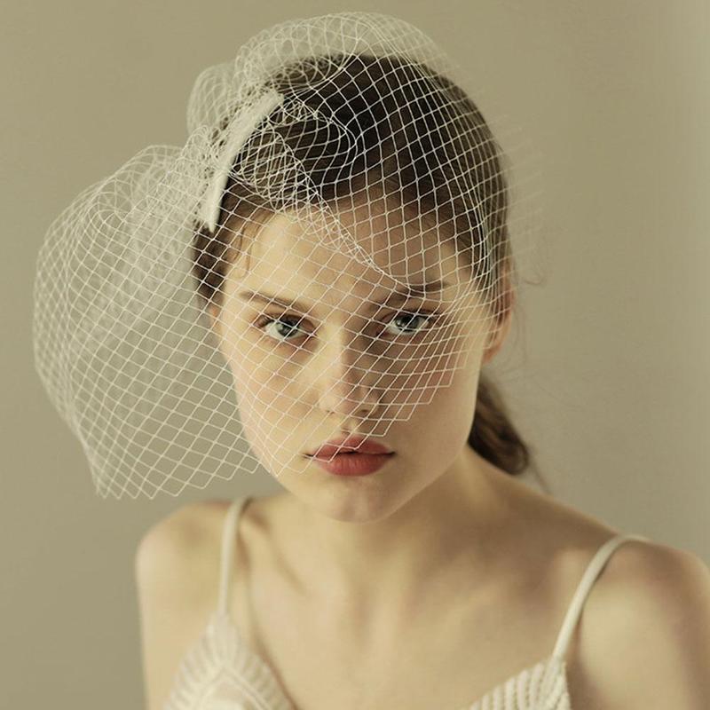 Vintage Simple Bridal Net Birdcage Veils Black Polka Dot Big Mesh Hairpin Brooch Headdress Fascinator Face Veils With Comb