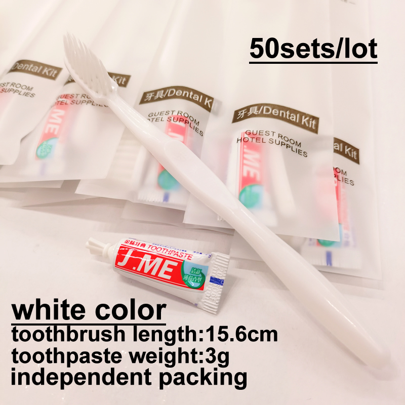 Suministros para hotel, viaje, Kit Dental, cepillo de dientes desechable, juegos de pasta de dientes, embalaje independiente al por mayor: Azul