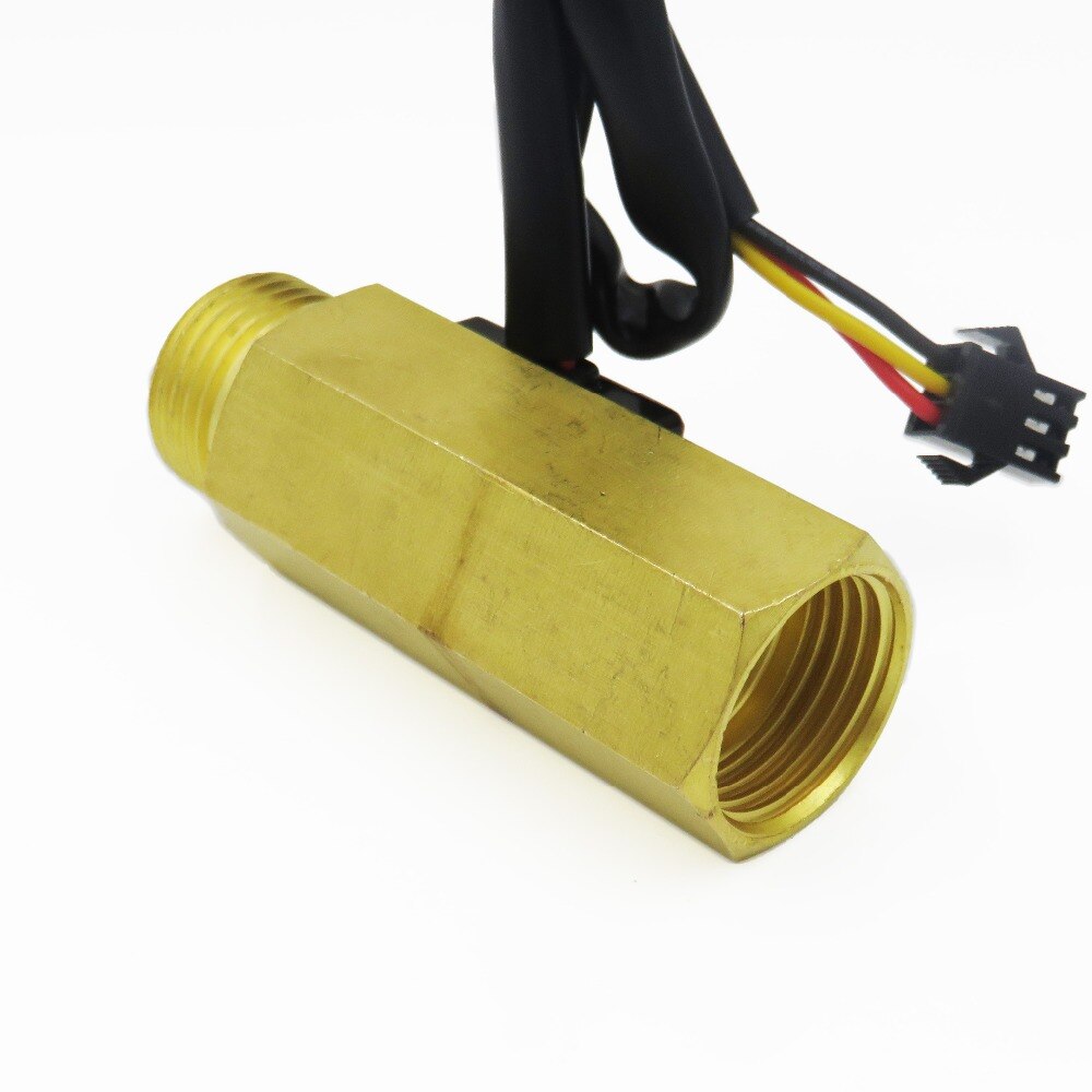 Water flow sensor meter counter indicator Turbine Hall flowmeter with temperature probe YF-B4 DN15 G1/2&#39;&#39; 1-25L/Min