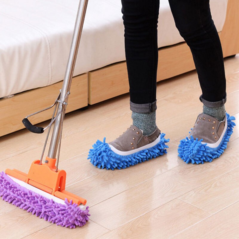 Limpador de assoalho de microfibra, pantufa preguiçosa para limpar sapatos, pano espanador, 1 peça