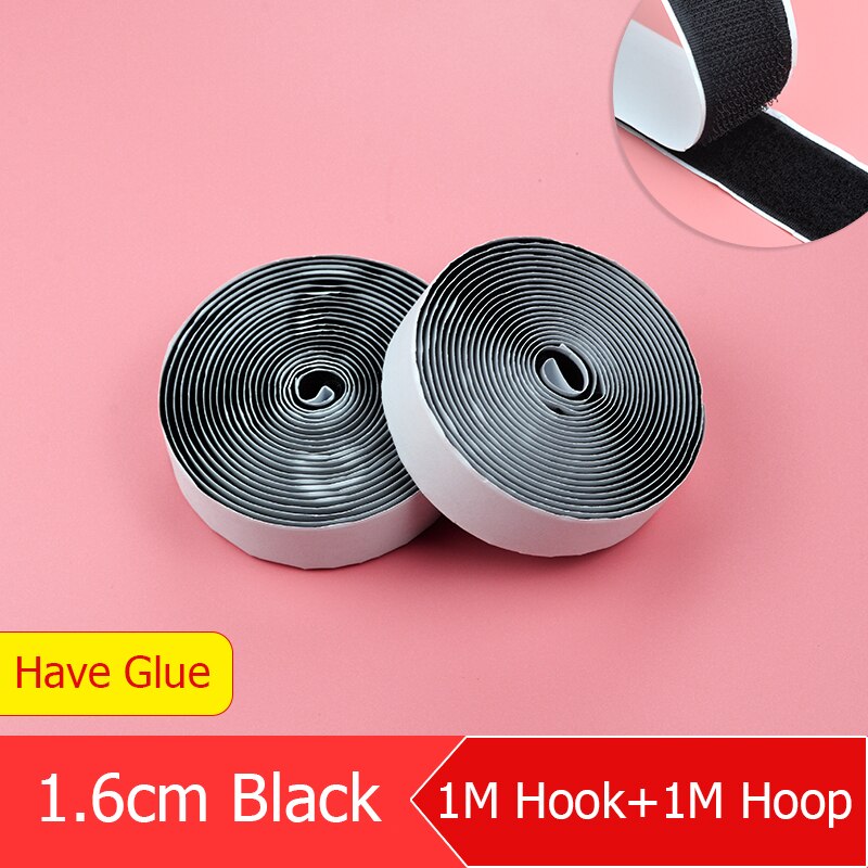 WISHMETYOU 1M/Pairs Strong Self Adhesive Nylon Sticker Velcors Adhesive with Glue Hook And Loop Fastener Tape For Diy Garment