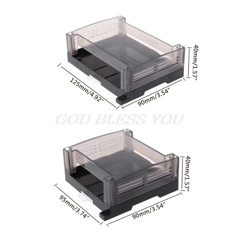 1PC Transparent Plastic Industrial Control Box Panel Enclosure Case Din Rail Project Electronic DIY PCB Shell