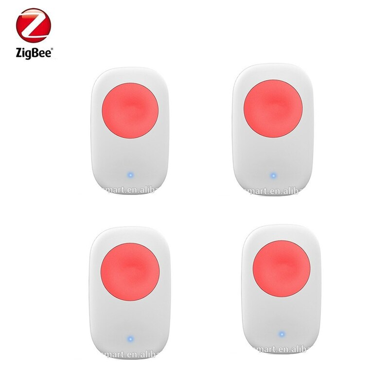 Zigbee SOS Button Home Security Alarm System Work with Zigbee Gateway Home Assistant HASS Zigbee2mqtt Mqtt: 4pcs