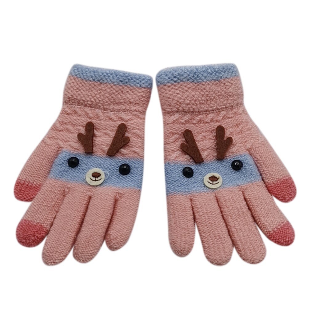 Winter freundlicher Finger warme gestrickte handschuhe mädchen Plus samt gestrickte handschuhe für freundlicher Fäustlinge Handschuhe obst: Rosa