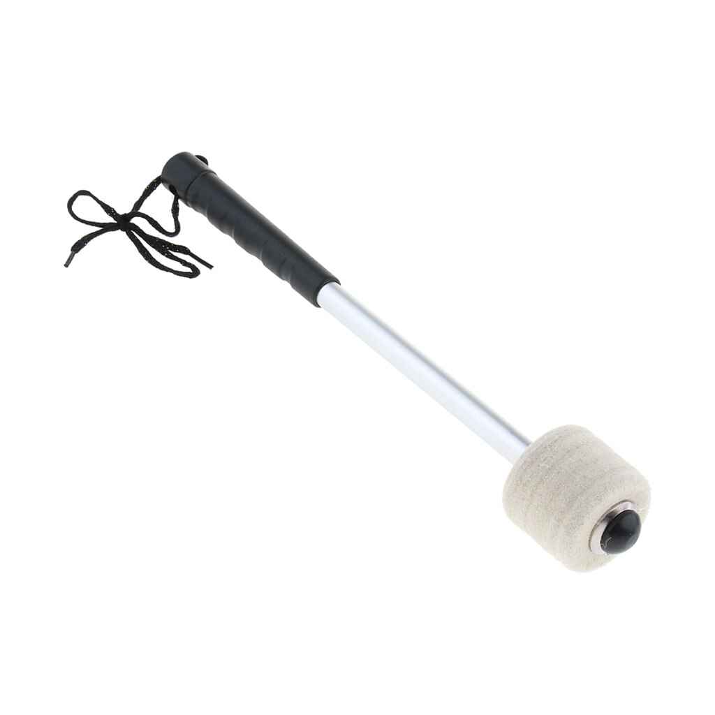 Bass Drum Stick Mallet with Metal Hand Grip Wool Felt Head for Drummer