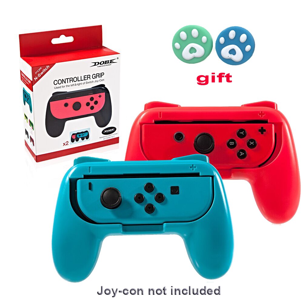 Links + Rechts Vreugde-Con Controller Grips Cover Case Voor Nintendo Switch Ns Spel Handvat Case Tatie Stuurwiel accessoires: blue red
