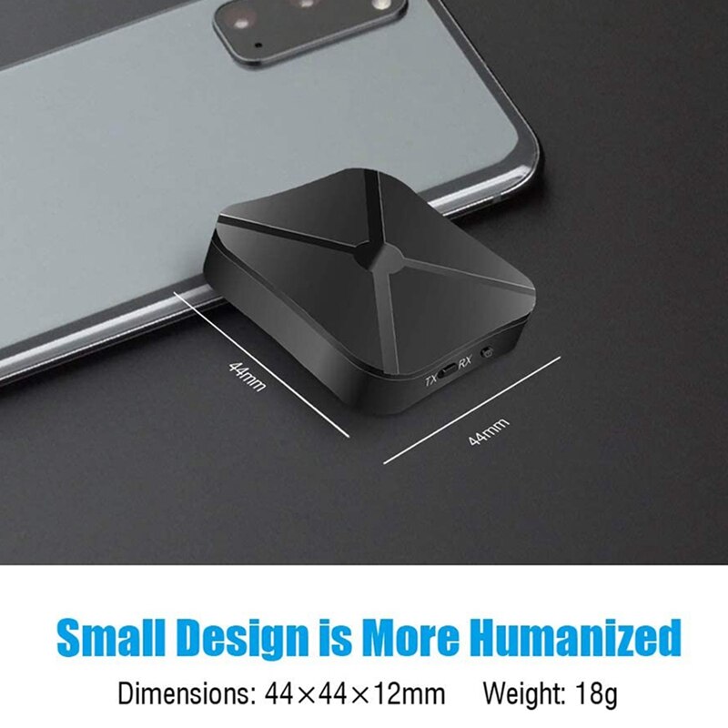 Bluetooth 5.0 Transmitter Receiver 2 in 1 Bluetooth Adapter 3.5 mm Jack for Simultaneous Use of Tx and Rx 2 Devices