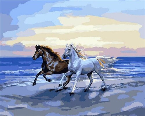 Pintura AZQSD por números, caballo, Animal, colorear por números, pintura al óleo acrílica, Kit de pintura a mano, decoración del hogar sin marco: SZYG1040