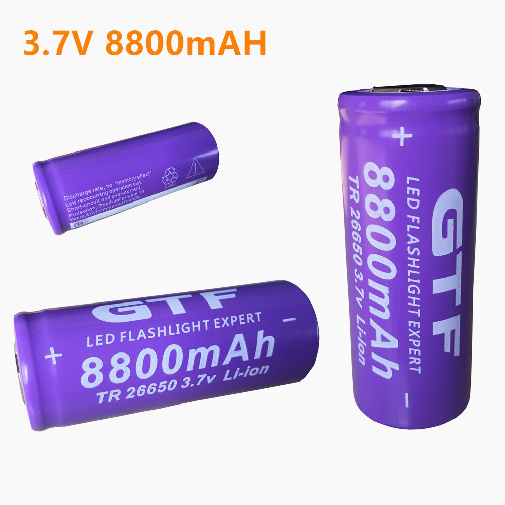 100% 3.7V 26650 Batterij 8800Mah Li-Ion Oplaadbare Batterij Voor Led Zaklamp Zaklamp Li-Ion Batterij Accumulator Batterij