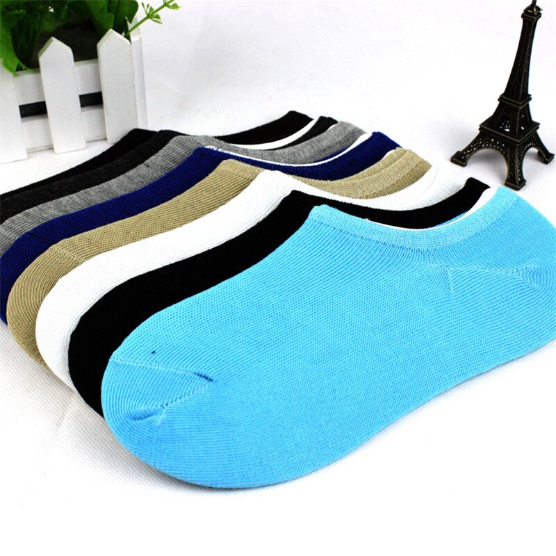 5 par/lot herrsportstrumpor vår sommar andas toffelstrumpor osynliga lågskurna bomullsstrumpor ,eu 39-44