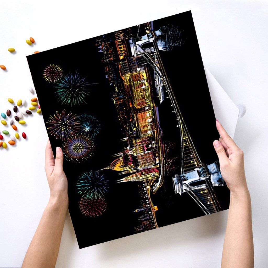Gold Color Scratch It Scratch Art Teen Adult Scratch Card Magic Pictures: C