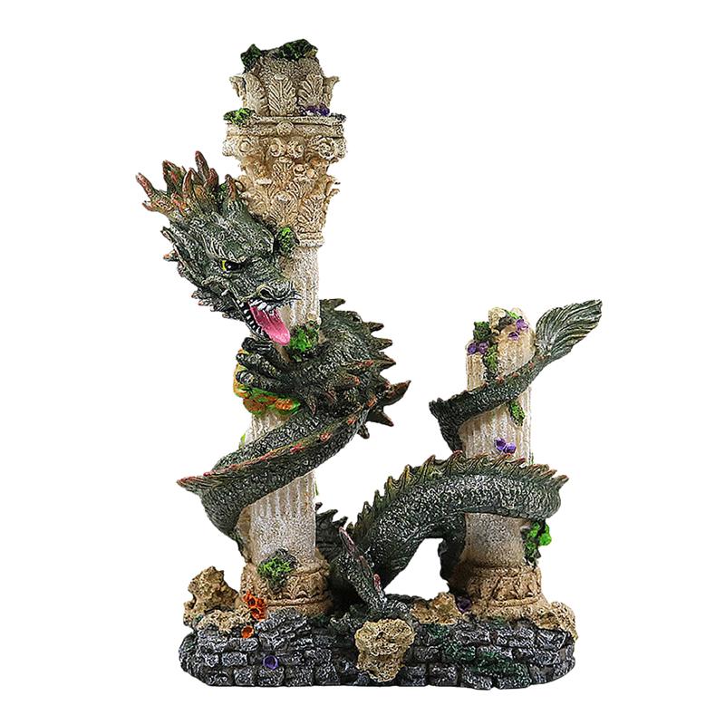 1pc Chinese Dragon Ornament Fish Tank Landscaping Decoration Resin Craft Aquarium Artificial Mountain Ornament